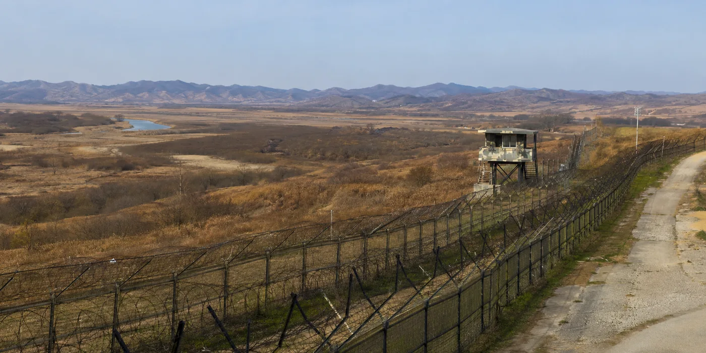 Área da DMZ, a zona desmilitarizada entre as duas Coreias