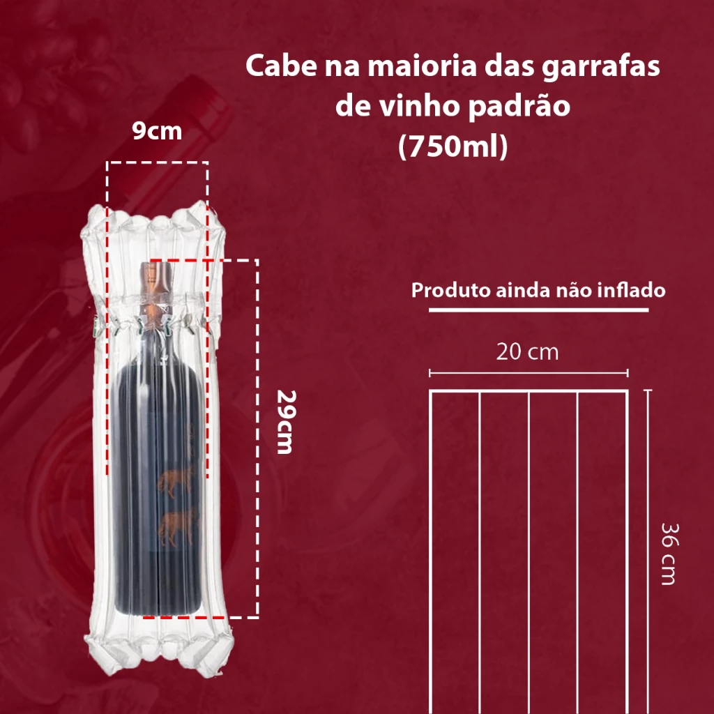 Embalagem inflável para garrafa