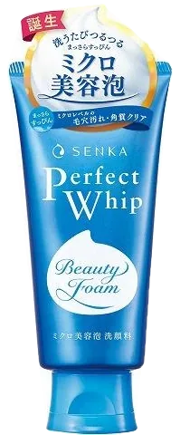 Bisnaga azul do sabonete facial Senka Perfect Whip